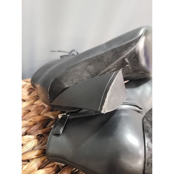 Salvatore Ferragamo Antila Ankle Boots Women's 7 Black Leather Lace Up Booties - Picture 6 of 10